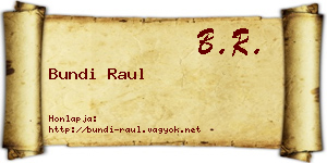 Bundi Raul névjegykártya